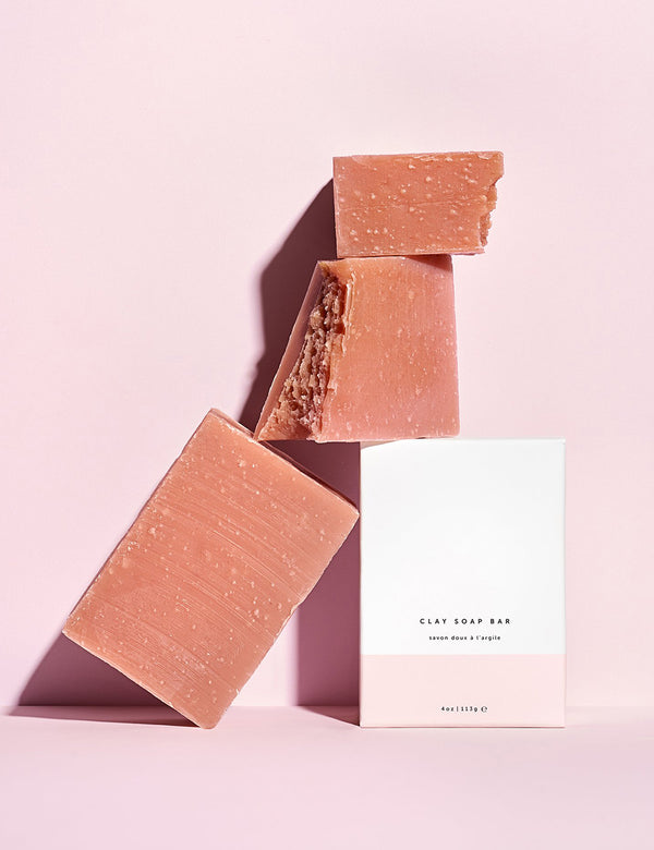 Natural Pink Clay Cleansing Soap Bar Protecting Skin Corneum